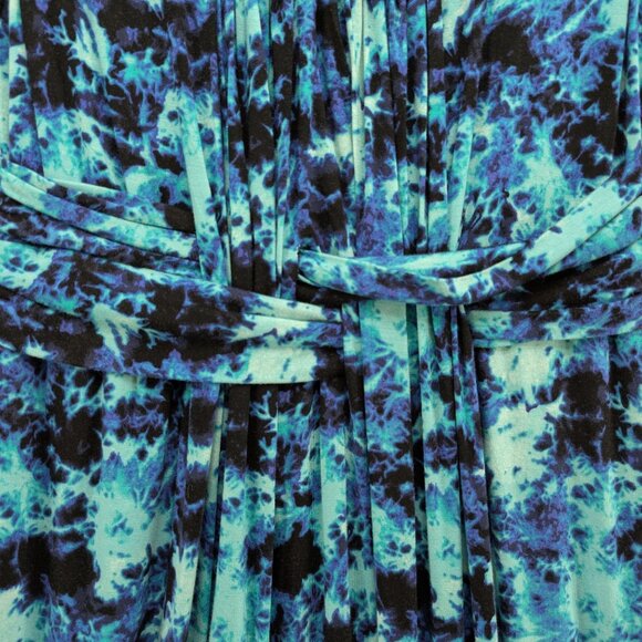 Soma Tie Dye Maxi Dress Aqua Navy Black Sleeveless Stretch Pullover Size S - Picture 5 of 9